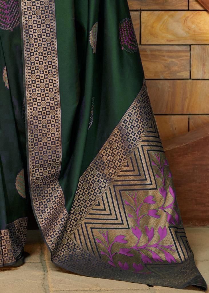 Foliage Green Banarasi Silk Saree