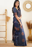 Sapphire Blue Banarasi Silk Saree