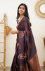 Florid Wine Banarasi Silk Saree