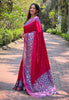Dark Pink Soft Silk Floral Border Contrast Zari Woven Saree