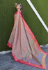 Chiku Colour Soft Kashmiri Silk Saree Wiht Zari Woven