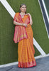 Orange Colour Soft Kashmiri Silk Saree Wiht Zari Woven