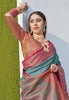 Teal Colour Soft Kashmiri Silk Saree Wiht Zari Woven