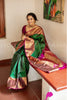 Brimming Green Woven Banarasi Silk Saree
