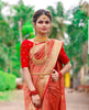 Vermeil Red Banarasi Silk Saree