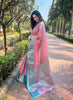 Pink Kanchipuram Tissue Silk Traditional Zari Woven Saree