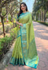 Green Kanchipuram Tissue Silk Traditional Zari Woven Saree