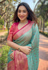 Sea Green Kanchipuram Tissue Silk Traditional Zari Woven Saree