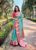Sea Green Kanchipuram Tissue Silk Traditional Zari Woven Saree