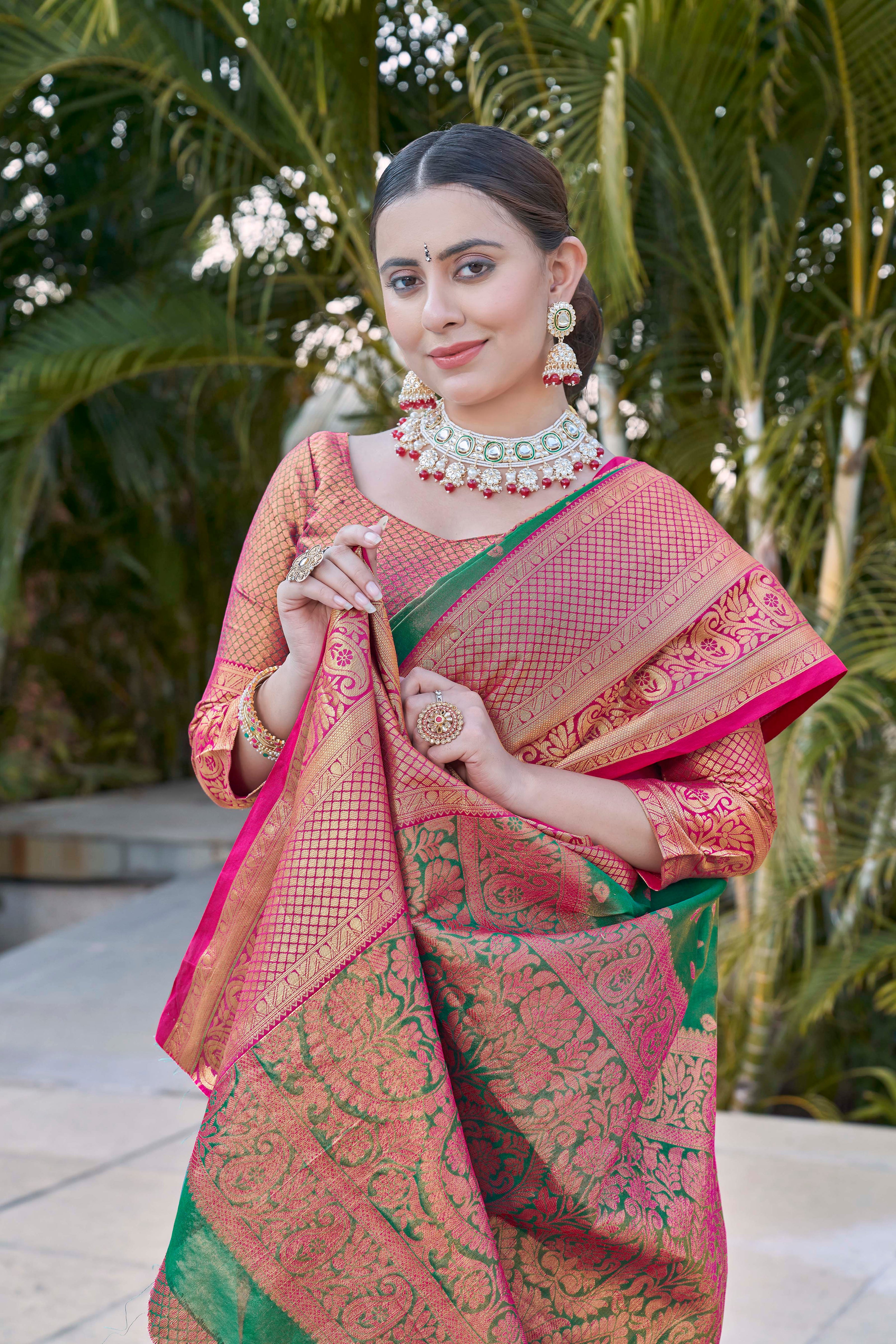 Green Colour Kanchipuram Tissue Silk Saree