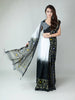 Black And White Bold Cloud Ajrakh Handmade Cotton Saree