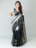 Black And White Bold Cloud Ajrakh Handmade Cotton Saree