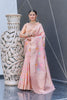 Baby Pink Organza Jaal Zari Woven Saree