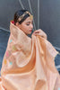 Peach Organza Jaal Zari Woven Saree