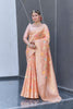 Peach Organza Jaal Zari Woven Saree