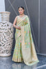 Pastel Green Organza Jaal Zari Woven Saree