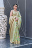 Pastel Green Organza Jaal Zari Woven Saree