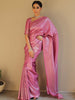 Knyaa's PC2 Onion Pink Banarasi SIlk Saree With Nouveau Attached Blouse