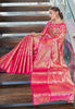 Kanchipuram Silk Jaal Rich Zari Woven Pink Colour Saree