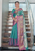 Kanchipuram Silk Jaal Rich Zari Woven Rama Colour Saree