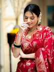 Bucolic Red Soft Silk Saree