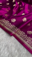 Royal Purple Banarasi Silk Saree with Gold Zari Floral Buti Motifs & Classic Woven Border