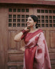 Rufous Red Banarasi Silk Saree