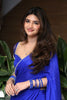 Royal Blue Georgette Saree with Sequin Border