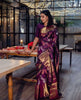 Purple Kanjivaram Silk Saree with Rich Zari Border