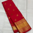 Pure Red Kanjivaram Saree with Golden Deer Motifs