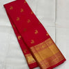 Pure Red Kanjivaram Saree with Golden Deer Motifs