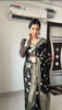 Black Sheer Organza Saree with Silver Zari Paisley Weave