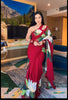 Ruby Bloom Georgette Saree with Bold Floral Print