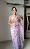 Veira Lilac Organza Saree with Embroidered Floral Touch