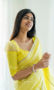 Maithili Yellow Sheer Organza Saree