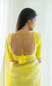 Maithili Yellow Sheer Organza Saree