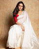 Elegant White Cotton Silk Saree with Light Zari Highlights