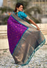 Turquoise Purple Banarasi Silk Saree – Festive Radiance in Every Drape