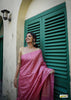 Rose Pink Handloom Tissue Silk Saree