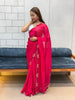 Aarvi Rani Pink Floral Embroidered Saree