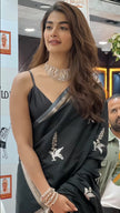Pooja Hegde Banarasi Noir Blossom Saree