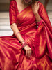 Carrot Red Premium Soft Banarasi Silk Saree