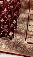 Royal Maroon Silk Saree with Heavy Gold Zari Floral Weaving