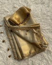 Savitri – Golden Tissue Silk Saree with Zari Weaving and Lace Work