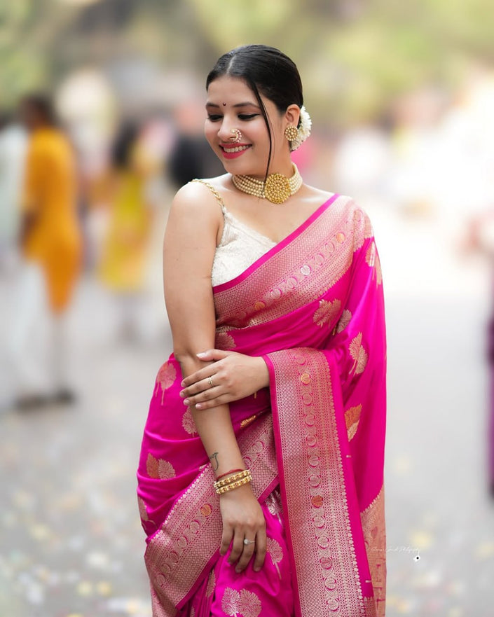 Pattu – Banarasi Soft Silk Saree in Refined Minimal Weave