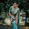 Rama Green Color Banarasi Soft Silk Saree