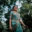 Rama Green Color Banarasi Soft Silk Saree