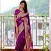 Kanchipuram Royal Purple Soft Silk Banarasi Lichi Silk Saree