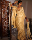Lithg Yollew With Golden Broder Zari Soft Cotton Silk Finish Designer Saree