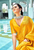 Dandelion Yellow Lichi Silk Zar  Saree Weaving